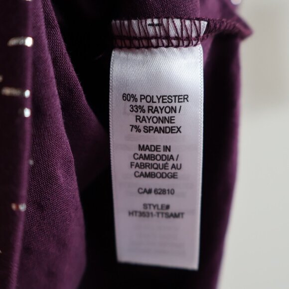 Ricki's Tee-shirt - Purple with silver stars - Size M - NWT - Picture 4 of 8